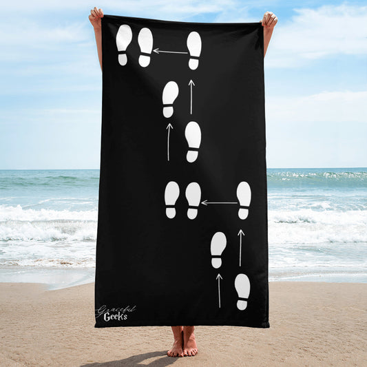 Foxtrot Footwork  Beach Towel Black