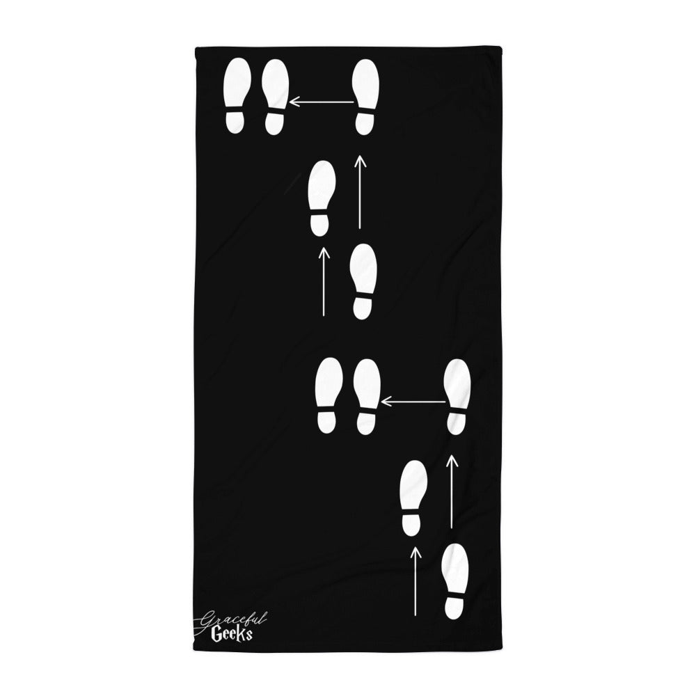 Foxtrot Footwork  Beach Towel Black